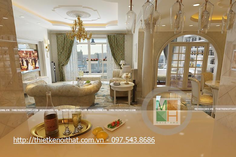 Thiết kế nội thất chung cư tân cổ điển RiverSide Sài Gòn - Nhà Anh Lưu